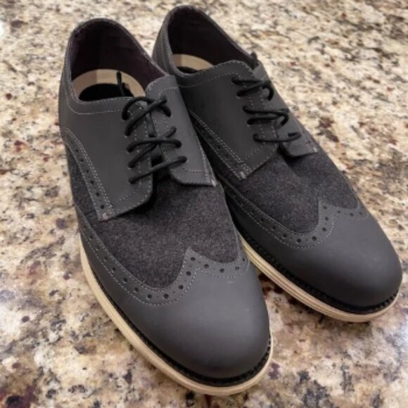Cole Haan Classic Gray Men's Brogue Shoes 10 - Picture 1 of 7
